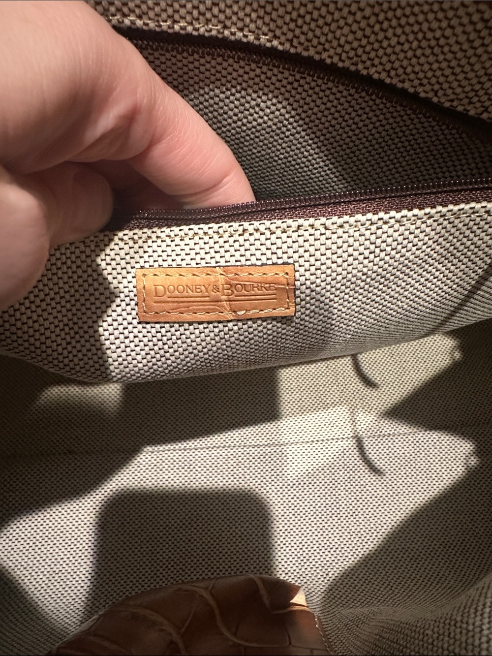 Vintage Dooney and Bourke Croc-Embossed Handbag in Cognac Brown - Picture 2 of 5